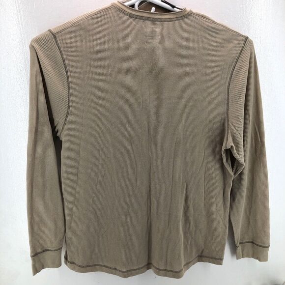 Old Navy Henley Shirt Men’s XXL Tan Thermal Waffle Knit Stretch - Picture 3 of 7